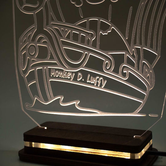 World of Wood Διακοσμητικό Φωτιστικό One Piece - Pirate Ship Logo LED 19x17εκ.