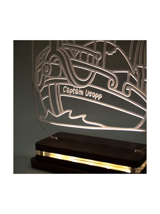 World of Wood Decorative Table Lamp One Piece Pirate Ship Logo LED 19x17cm