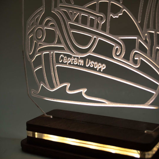 World of Wood Διακοσμητικό Φωτιστικό One Piece - Pirate Ship Logo LED 19x17εκ.