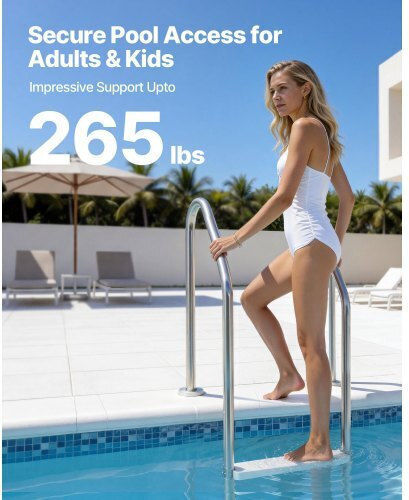Vevor Pool Ladder Made of Silver Stainless Steel