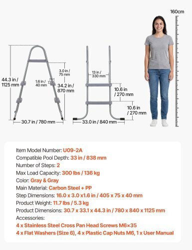 Vevor Silver Pool Ladder