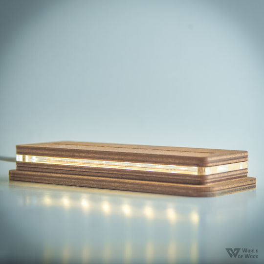 World of Wood Decorative Table Lamp Abstract Kiss LED Warm White Love 22x10cm
