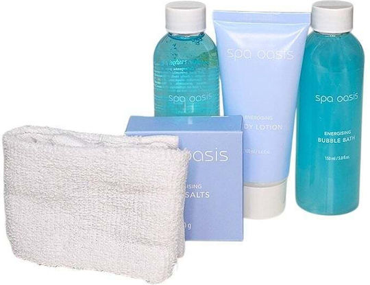 Set Cadou Spa Pentru Femei Oasis Prosop Gel De Duș Loțiune De Corp Sare De Baie