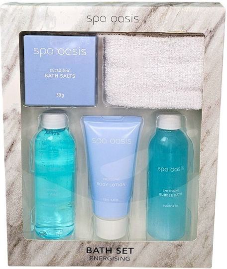 Set Cadou Spa Pentru Femei Oasis Prosop Gel De Duș Loțiune De Corp Sare De Baie