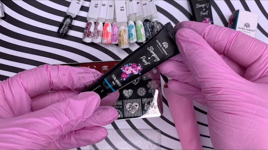 Global Fashion Stamping + Nail Art Gel Νυχιών Μαύρο 8ml