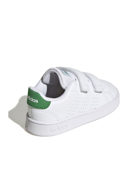 Advantage Lifestyle Court Kids Sneakers with Hoop & Loop Closure Cloud White / Green / Core Black