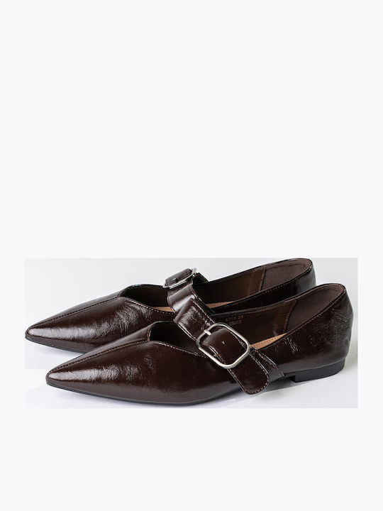 Leather Women's Moccasins In Red Color