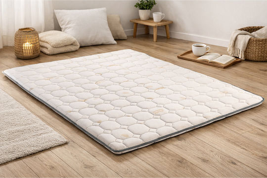 Cotton Foam Mattress Topper Double White 150x (160x200x5 Cm)