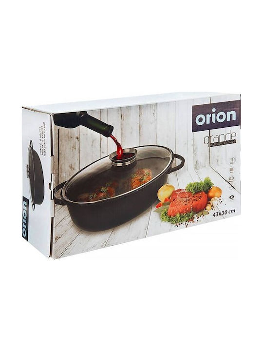 Orion Oval Heat-Resistant Cookware Glass with Lid 45cm 2 Pieces
