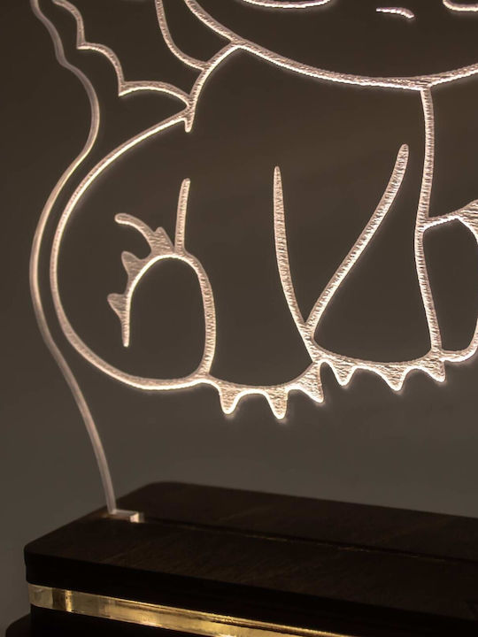 World of Wood Led Kids Decorative Lamp Yellow 20x14cm