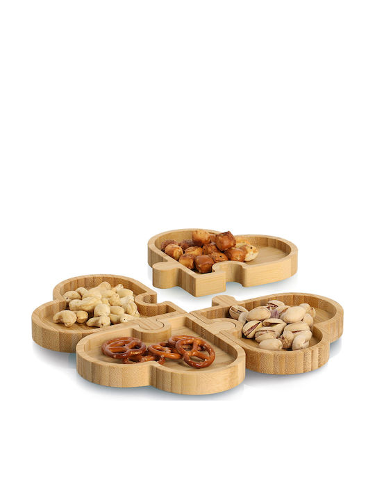 Ξύλινη Ορντεβιέρα 4 Θέσεων Ø24cm Π24xΜ1.8cm