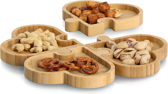 Wooden Dessert Tower Stand 4 Slots Ø24cm W24xL1.8cm