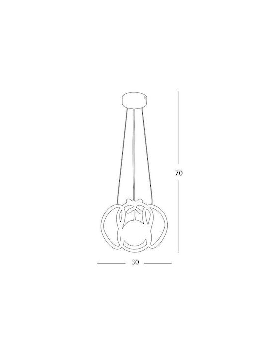 Buket Galben Sferic LED Lumini Suspendate 30x30x70cm