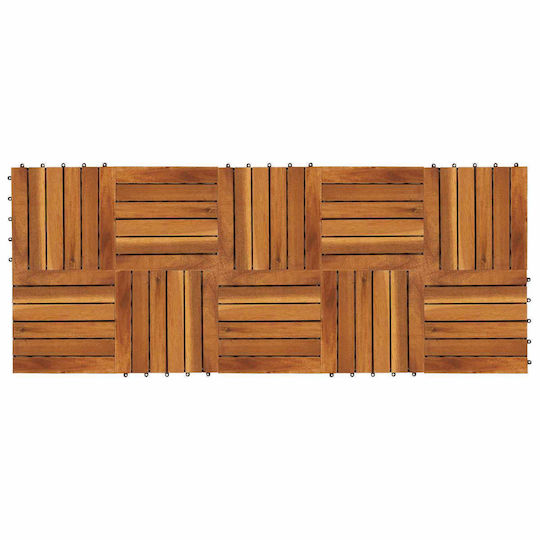 vidaXL Material for Garden Flooring from Wood 30x30cm 10 Pieces