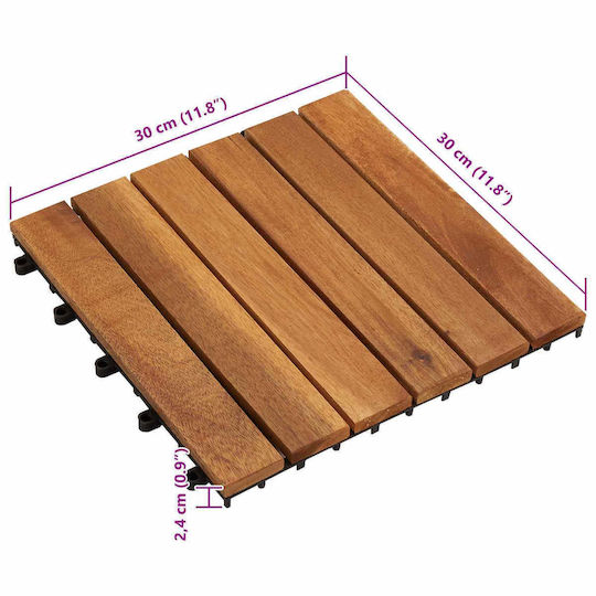 vidaXL Material for Garden Flooring from Wood 30x30cm 10 Pieces