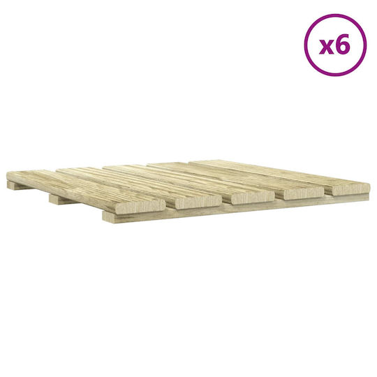 vidaXL Wood Garden Flooring Tile 50x50cm 6 Pieces