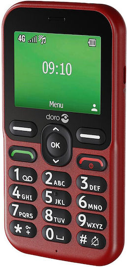 Doro Leva E10 Dual SIM Κινητό με Μεγάλα Κουμπιά Κόκκινο
