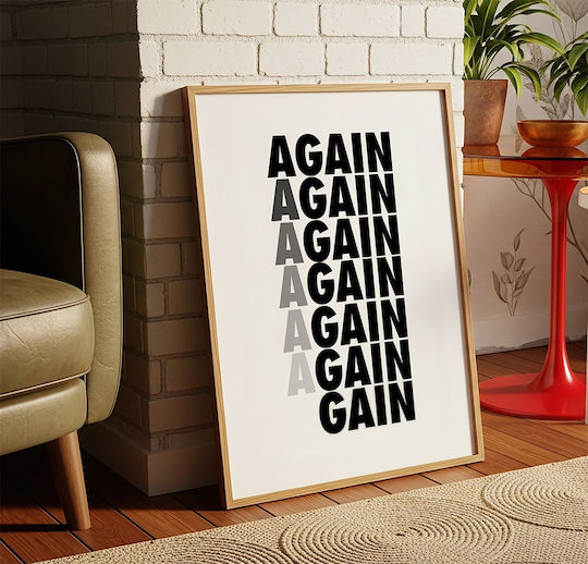 Quote Poster Again Pq168 30cm X 40cm White Wooden Frame