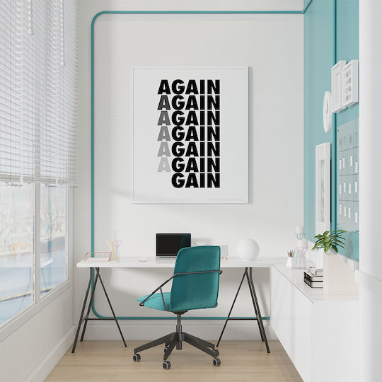 Quote Poster Again Pq168 30cm X 40cm White Wooden Frame