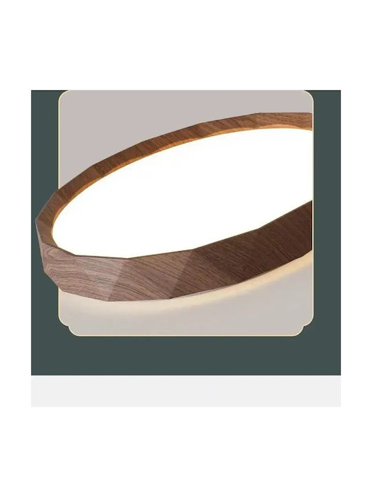 Ceiling Light Antik Wood Dark Walnut Led With Remote Control 40x40x15cm