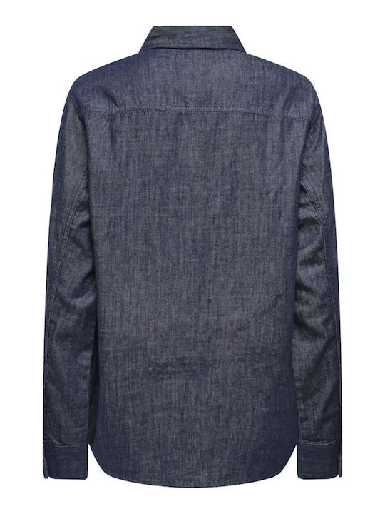 Cămașă Denim De Damă Cu Mâneci Lungi Dark Blue Denim