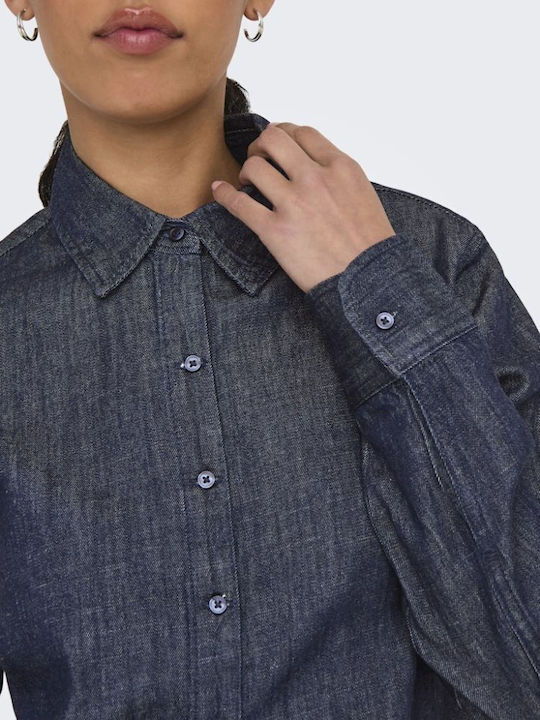 Cămașă Denim De Damă Cu Mâneci Lungi Dark Blue Denim