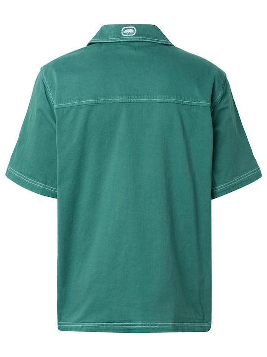 Short Sleeve Shirt In Wide Line Green