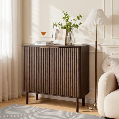 Μπουφές από Ξύλο & Μέταλλο Walnut 80x37.5x80cm