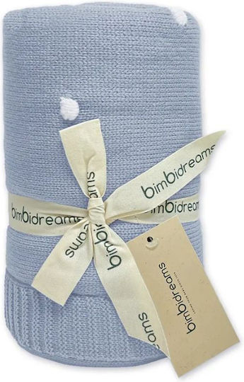 Bimbidreams Baby Blanket Coralina Knitted Blue Blue 80x100cm