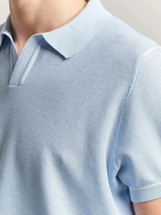 Polo Blouse Short Sleeve Sky Blue