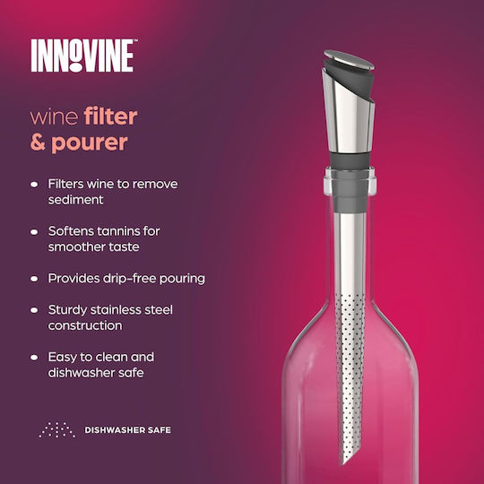 Innovine Flow Cap for Wine Bottles with Gray Cork
