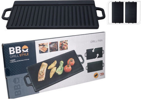 Koopman Backblech Beidseitig mit Gusseisen Glatte & Grillfläche 50cm x 23cm x 1,4cm
