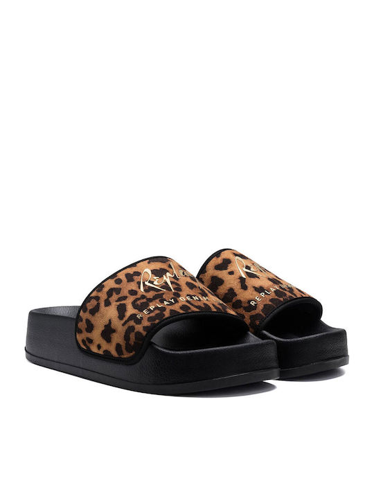 Lotty Slides With Platform In Brown Colour