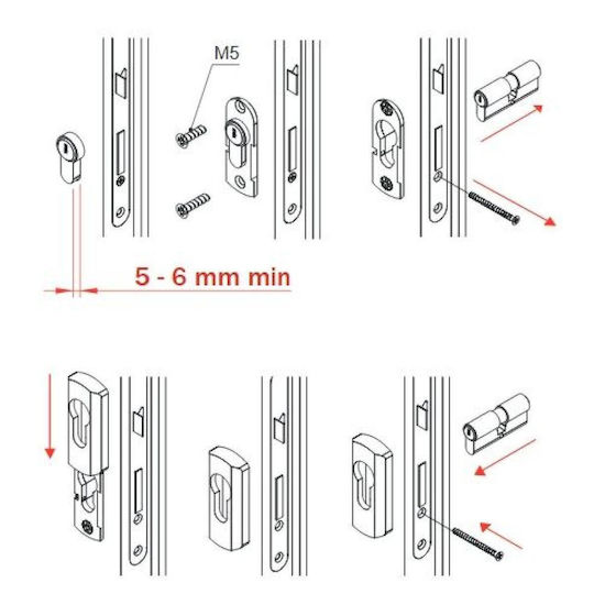 Disec Defender Lock Aluminium Door White