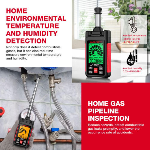 Habotest HT609 Gas Meter CH4 / C3H8 / C4H10 / CO / NH3 / C3H6O / LEL