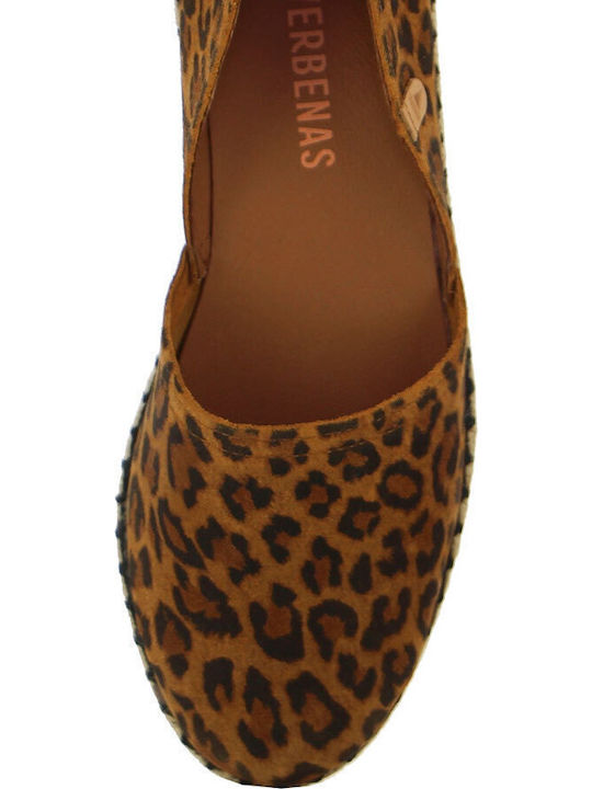 Leather Women's Espadrilles in Brown Color