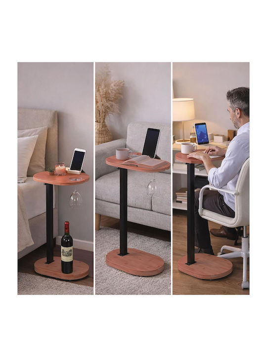 Relaxdays Beistelltisch Aus Bambus Oval Braun M40xP22xH82cm