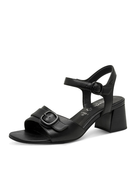 Damen Sandalen Aus Leder Schwarz