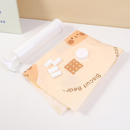 Plastic Air-Tight Vacuum Storage Bag 60x80cm 2 Pieces