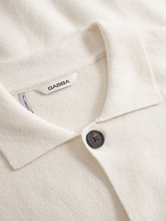 Men's Knitted Cardigan with Buttons Off White