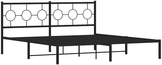 King Size Metallbett Schwarz mit Lattenrost für Matratze 183x213cm