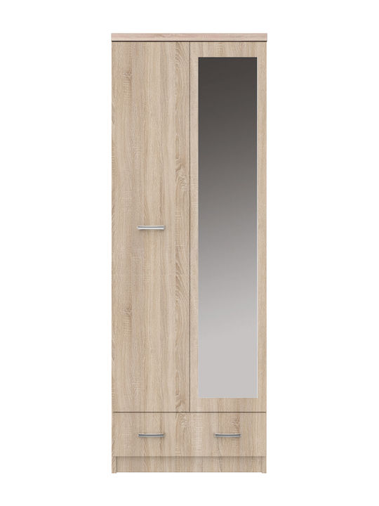 Double Door Wardrobe Top Mix with Mirror 60x33x183cm