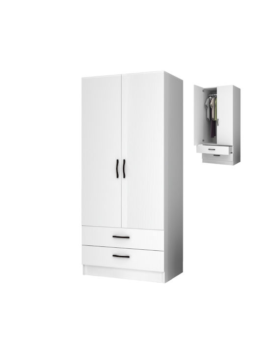 Doppeltür Kleiderschrank Ricardo White 80x51.8x181cm