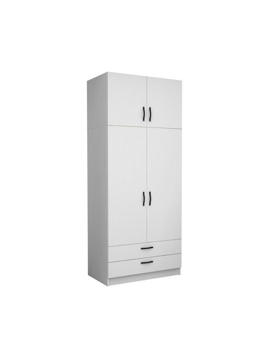 Ușă dublă Dulap de Haine Victoria cu Spațiu de Depozitare Alb 100x60x240cm