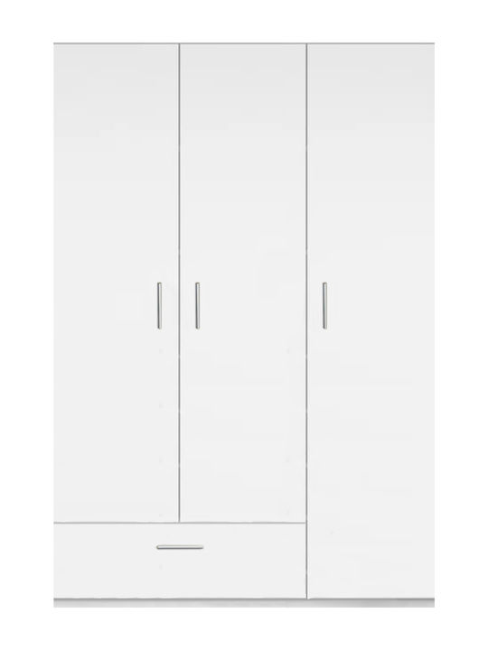 Wilson 3ds Τρίφυλλη Ντουλάπα Leuko 90x45x180cm