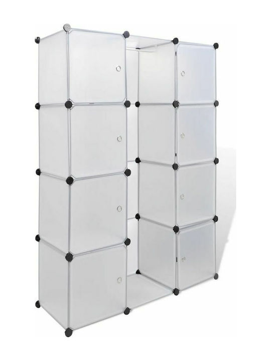 Triple Door Wardrobe White 115x37x150cm