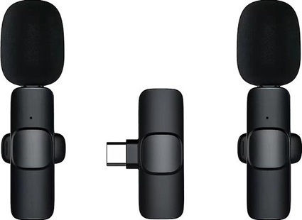Apexel K9 USB Type-C Set Σετ Ασύρματο Πυκνωτικό Μικρόφωνο Πέτου, Clip On για Κινητό