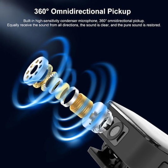 Puluz PU648B Σετ Ασύρματο Electret Μικρόφωνο Πέτου, Clip On για Κάμερα