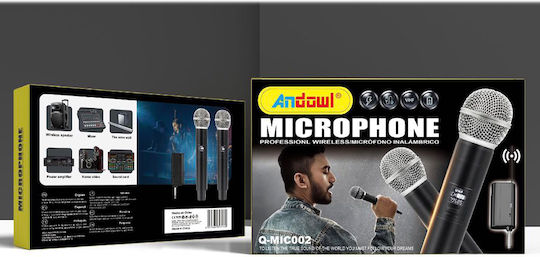 Andowl Q-MIC002 Set Set Wireless Δυναμικό Microphone Handmade for Vocals