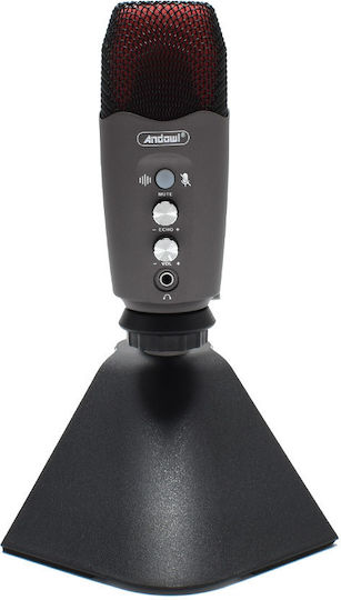 Andowl Q-MIC995 Condenser Microphone USB Tabletop for Vocals in Gray Color